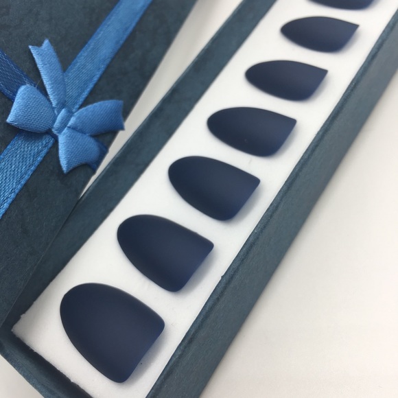 Blue Matte Press-On Nails - Picture 3 of 4
